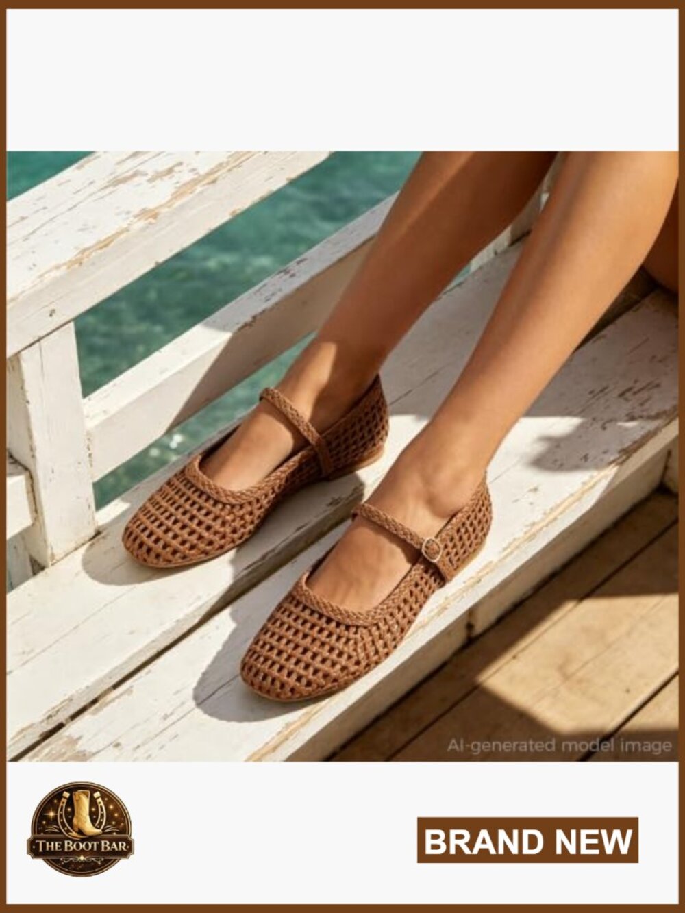 Mesh Woven Ballet Flats Round Toe Buckle Strap Breathable Casual Comfortable - Picture 2 of 7